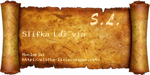 Slifka Lívia névjegykártya
